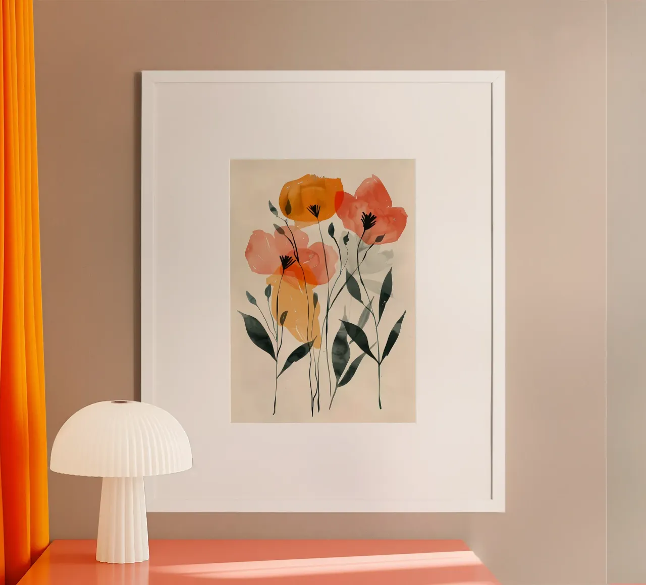fiori petali floreali foglie steli natura botanica poster con telaio in alluminio da Ashish Kashyap