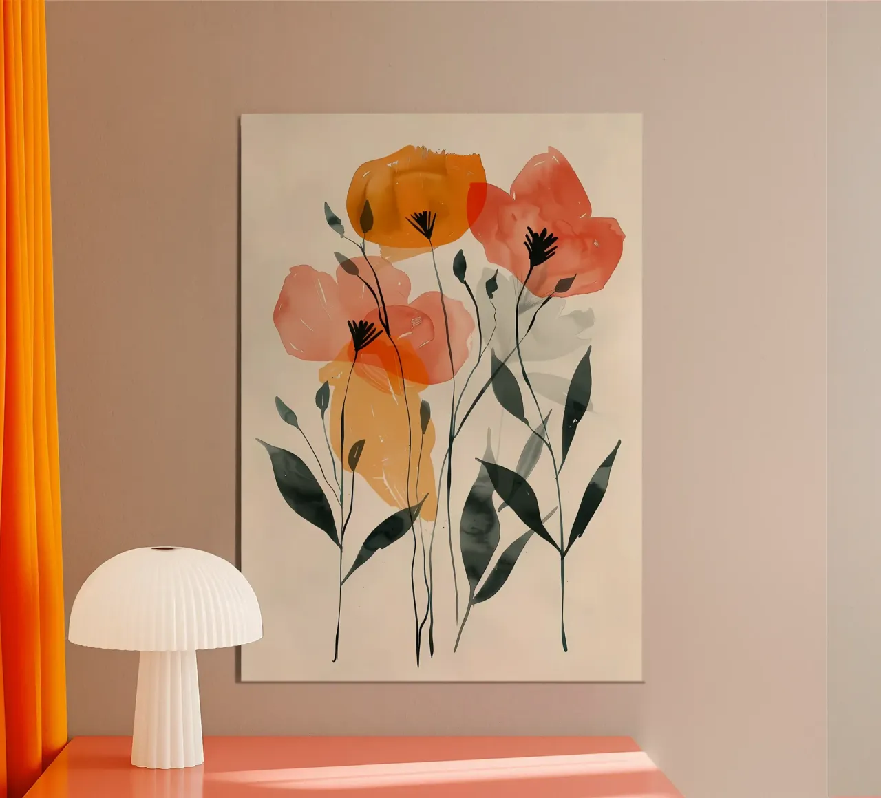 fiori petali floreali foglie steli natura botanica poster con telaio in alluminio da Ashish Kashyap