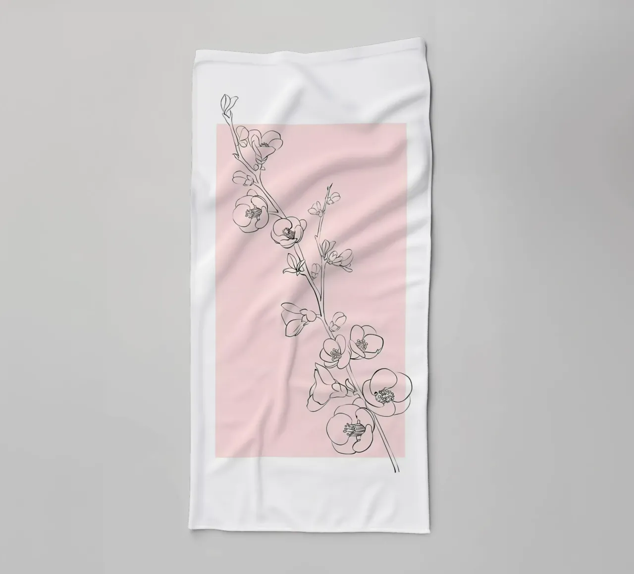 Blumen Blüten Zweig Linie-Zeichnung Blumen-Arrangement Handtuch von Ashish Kashyap