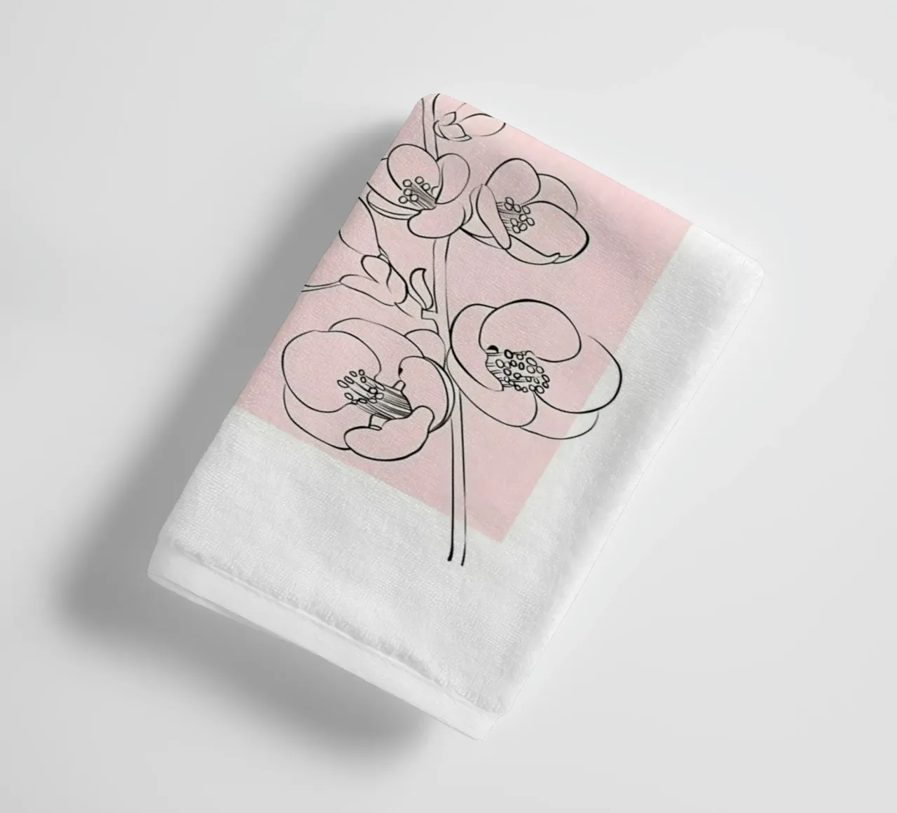 Blumen Blüten Zweig Linie-Zeichnung Blumen-Arrangement Handtuch von Ashish Kashyap