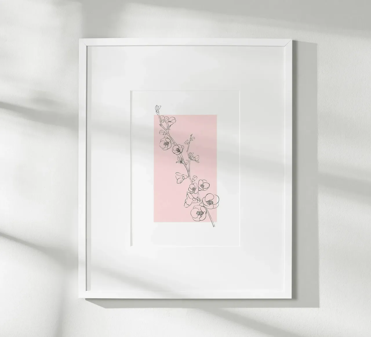 fiori sbocciati ramo disegno in linea disposizione floreale poster con telaio in alluminio da Ashish Kashyap