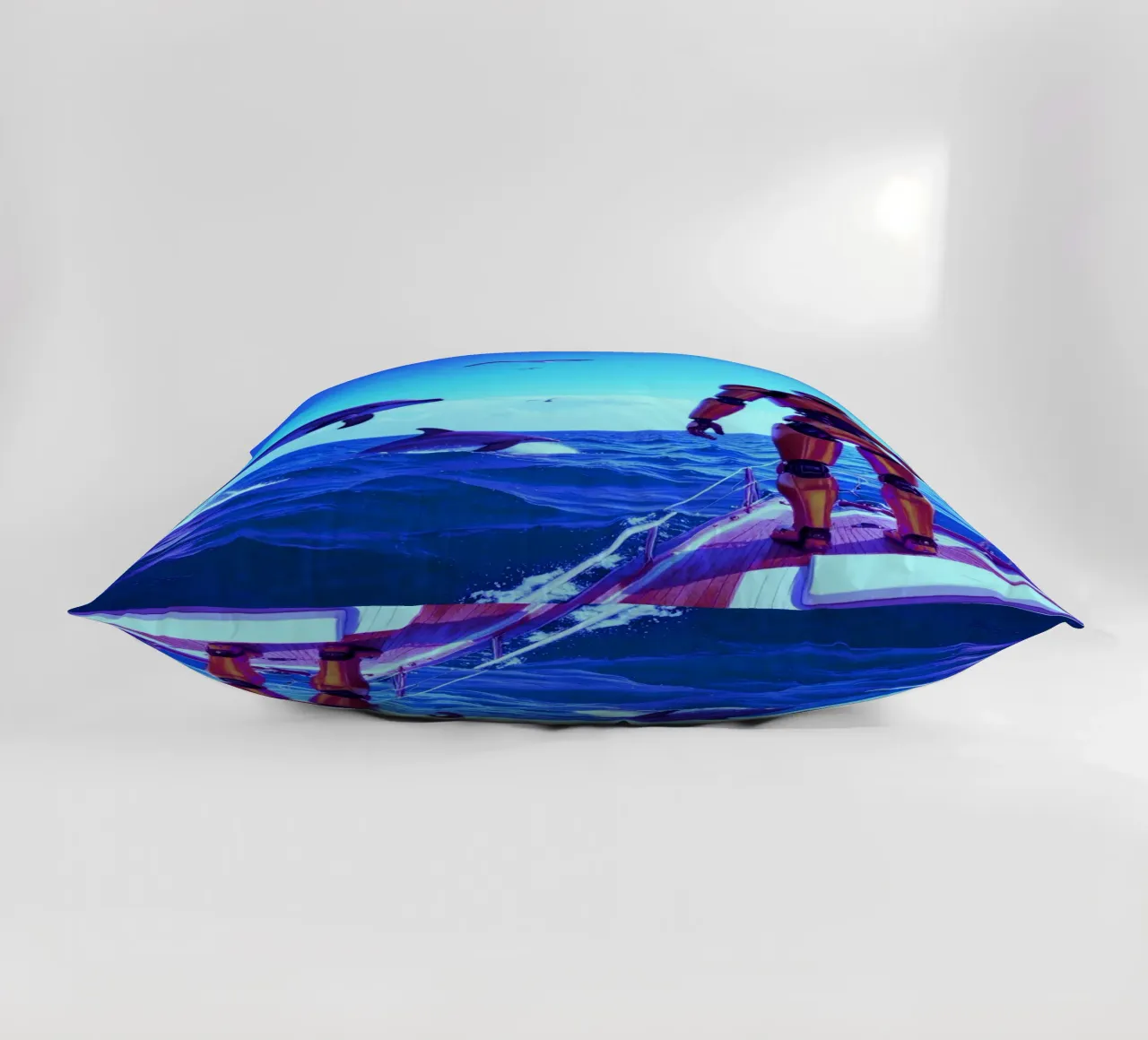 ROBOT SUR UN VOILIER. Eau bleue. Kissen von Thierry vobmann photography