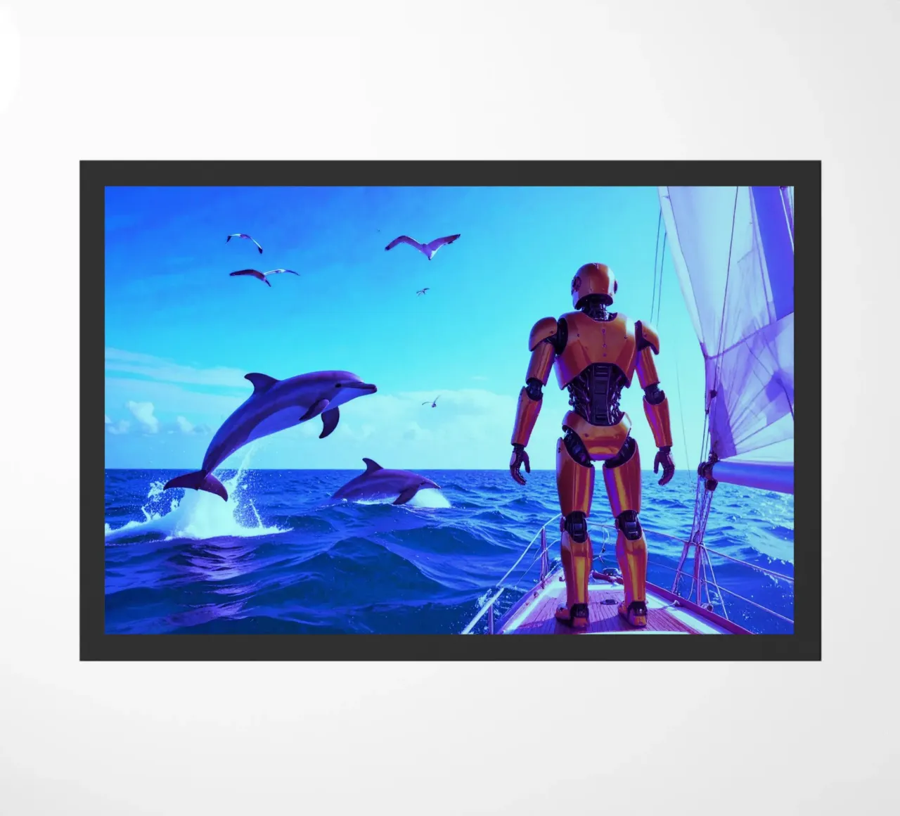 ROBOT SUR UN VOILIER. Eau bleue. zerbino da Thierry vobmann photography