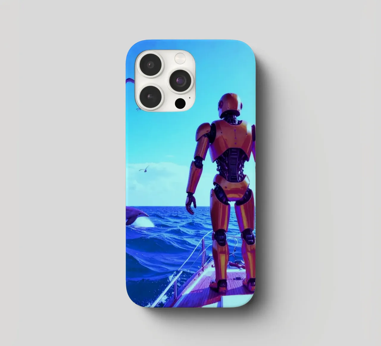 ROBOT SUR UN VOILIER. Eau bleue. cover iphone da Thierry vobmann photography