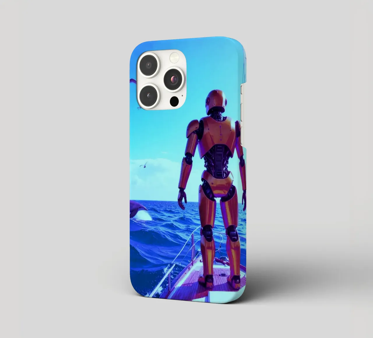 ROBOT SUR UN VOILIER. Eau bleue. cover iphone da Thierry vobmann photography