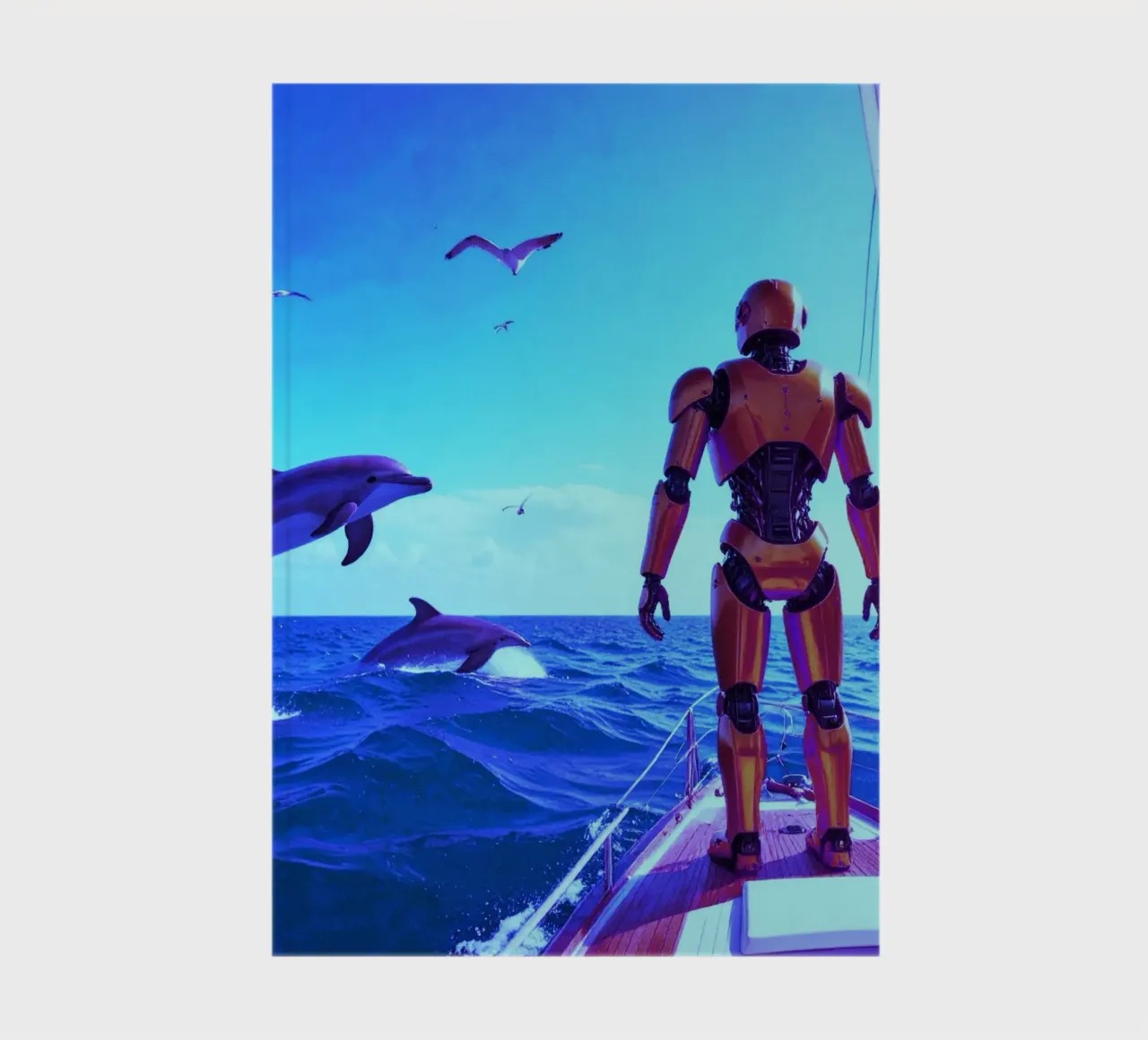 ROBOT SUR UN VOILIER. Eau bleue. notebook by Thierry vobmann photography