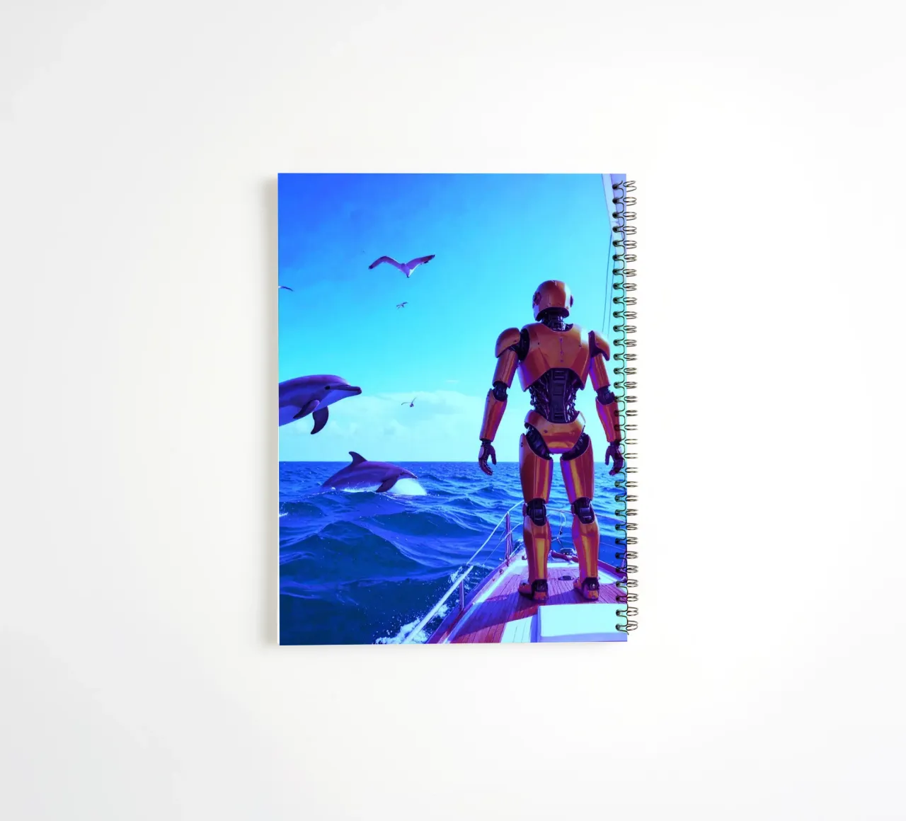 ROBOT SUR UN VOILIER. Eau bleue. diario ad anelli da Thierry vobmann photography
