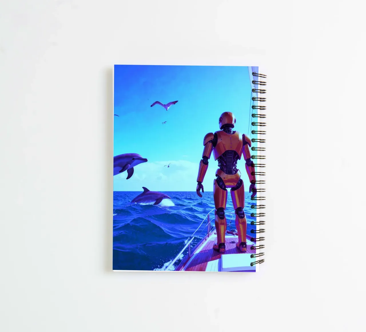 ROBOT SUR UN VOILIER. Eau bleue. diario ad anelli da Thierry vobmann photography