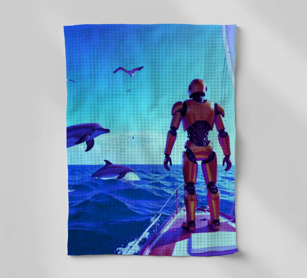 ROBOT SUR UN VOILIER. Eau bleue. canovaccio da cucina da Thierry vobmann photography