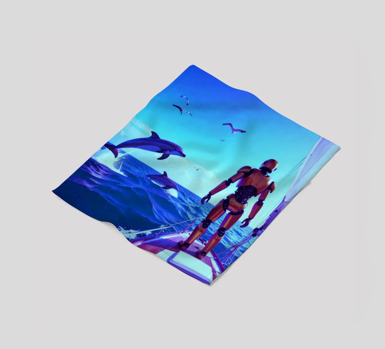 ROBOT SUR UN VOILIER. Eau bleue. coperta in pile da Thierry vobmann photography