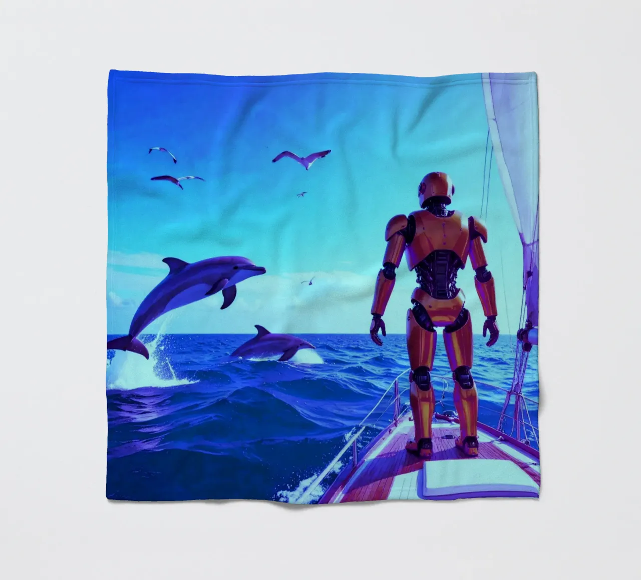 ROBOT SUR UN VOILIER. Eau bleue. coperta in pile da Thierry vobmann photography