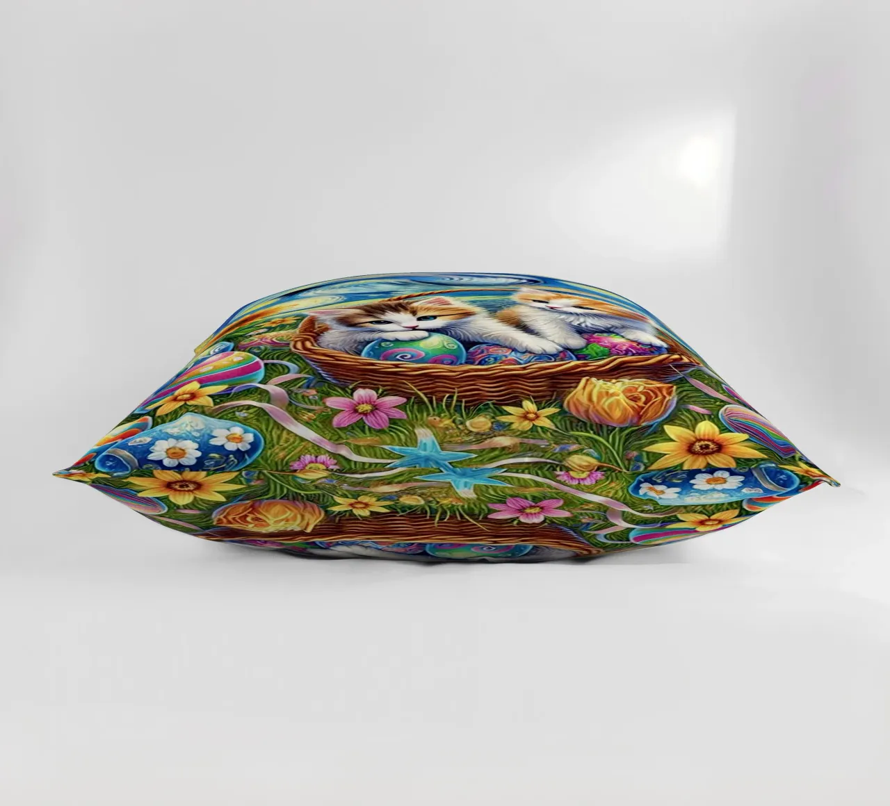 Happy Easter Kitty Cat Edition cuscino da Vintage Van Gogh