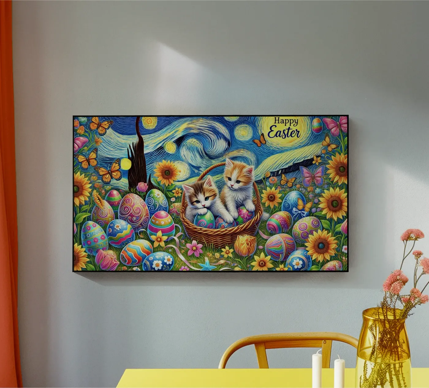 Happy Easter Kitty Cat Edition plexiglass da Vintage Van Gogh