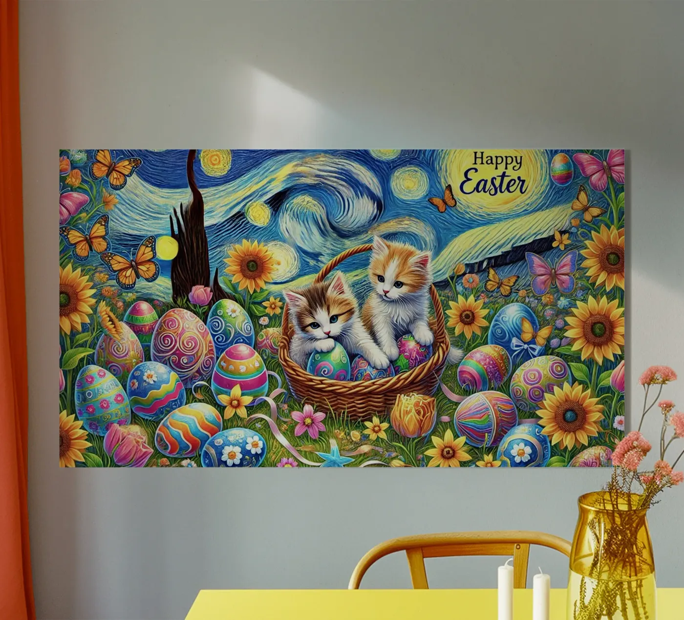 Happy Easter Kitty Cat Edition plexiglass da Vintage Van Gogh
