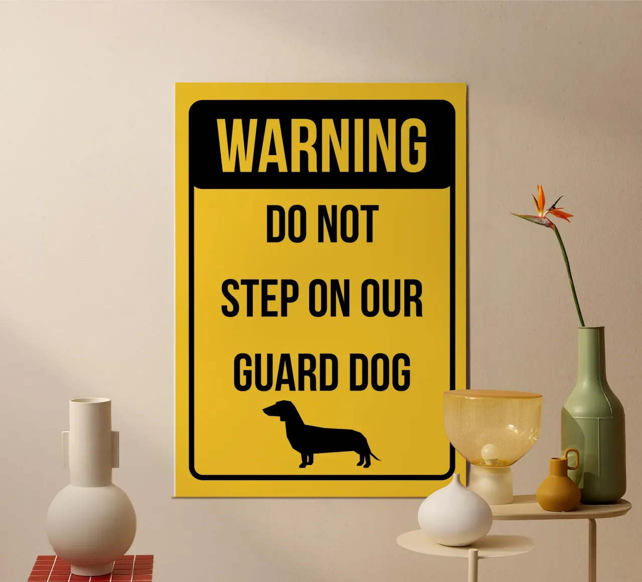 Don't step on our guard dog poster con telaio in alluminio da ramosashop