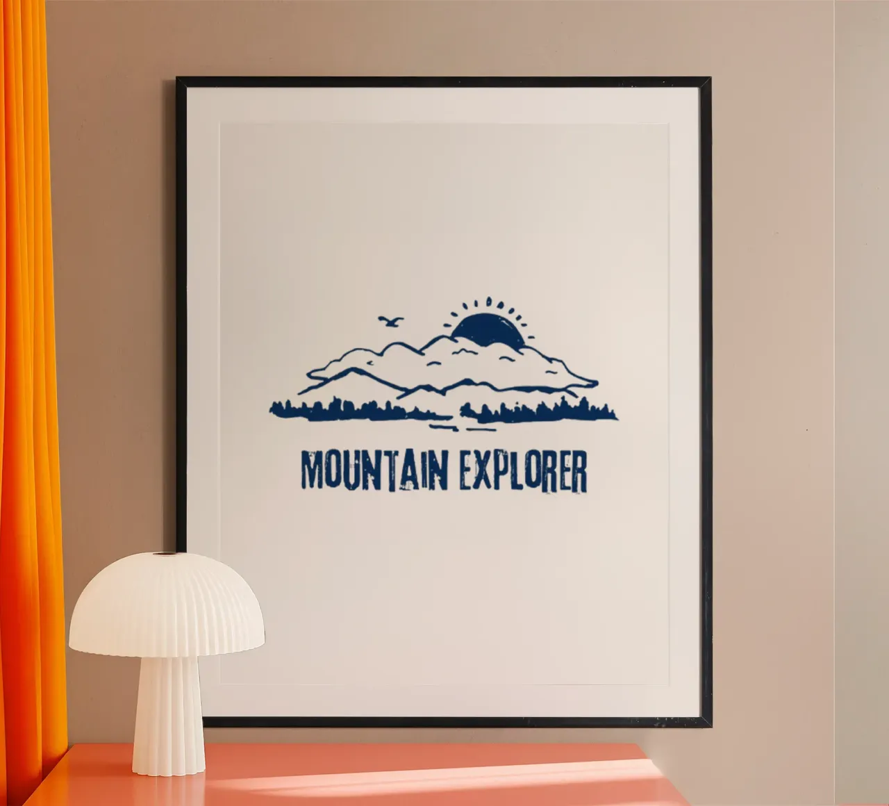 Esploratore di montagna poster con telaio in plastica da Olivia Creator