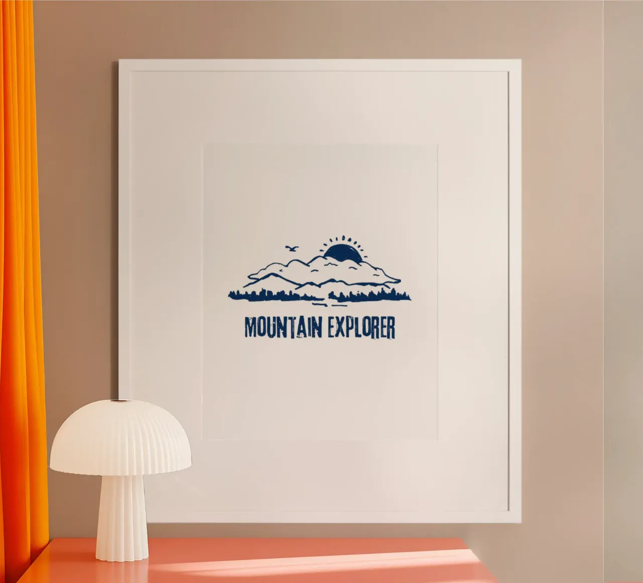 Esploratore di montagna poster con telaio in plastica da Olivia Creator