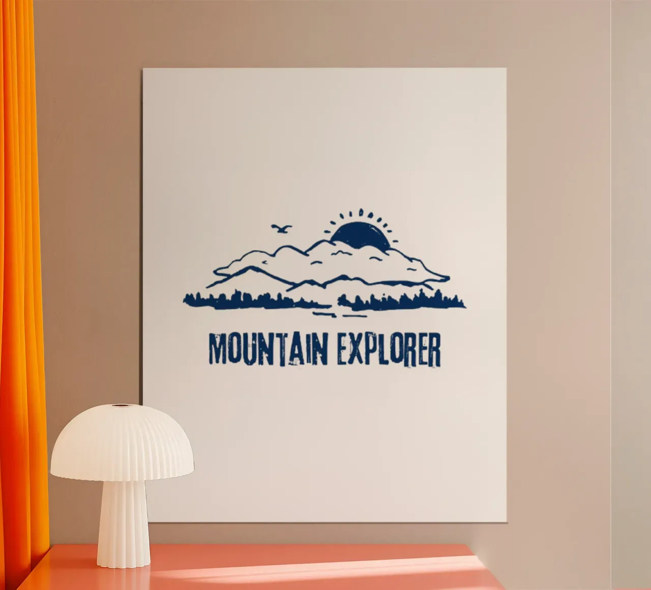 Esploratore di montagna poster con telaio in plastica da Olivia Creator