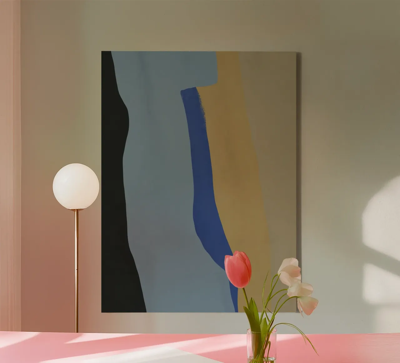 Cut out composition 05 Leinwand mit Schattenfugenrahmen von Little Dean