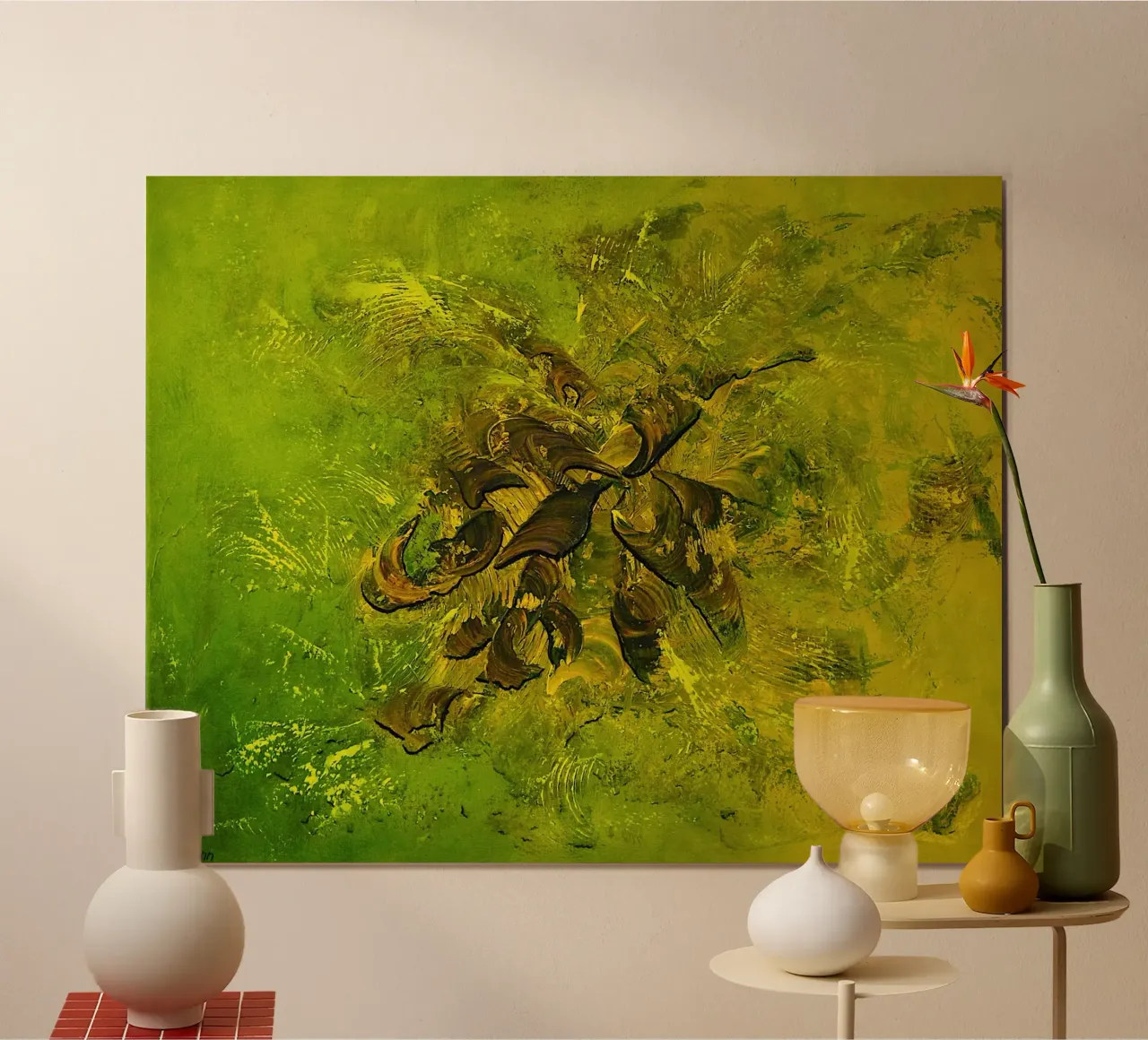 HAPPY NEW YEAR. poster con telaio in alluminio da Thierry Vobmann Abstract painting