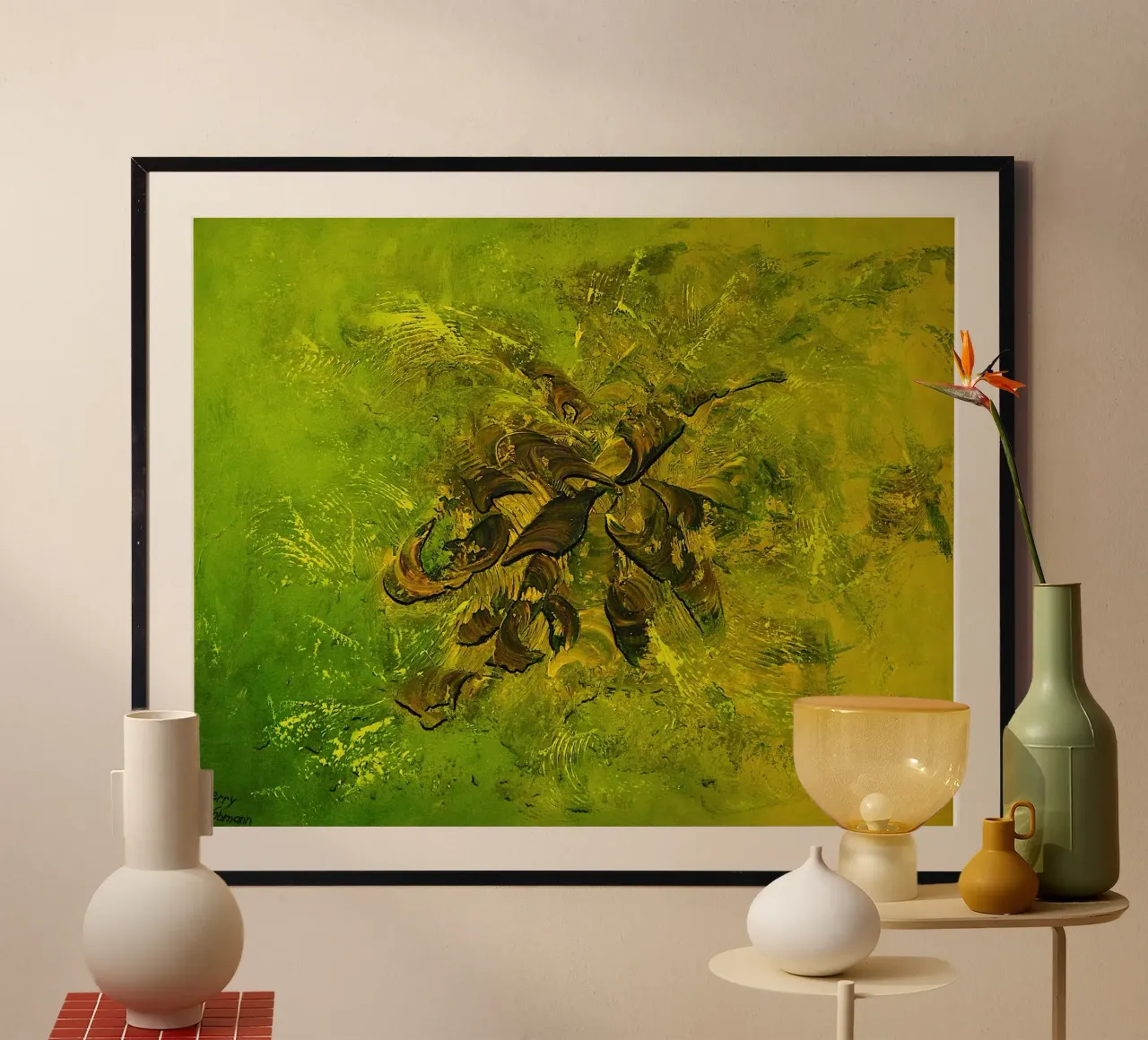 HAPPY NEW YEAR. poster con telaio in alluminio da Thierry Vobmann Abstract painting