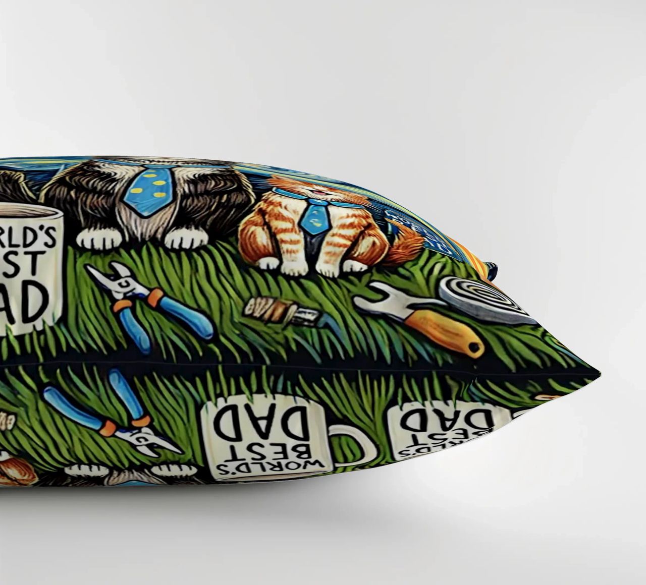 Happy Father´s Day Kitty Cat Edition coussin de Vintage Van Gogh