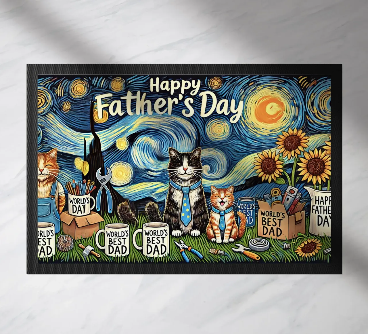 Happy Father´s Day Kitty Cat Edition zerbino da Vintage Van Gogh
