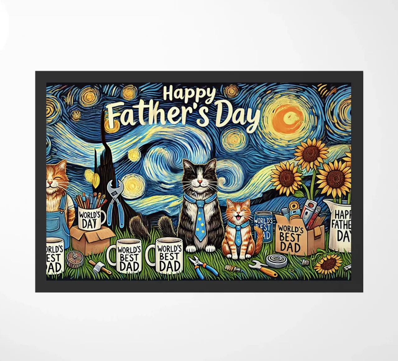 Happy Father´s Day Kitty Cat Edition zerbino da Vintage Van Gogh