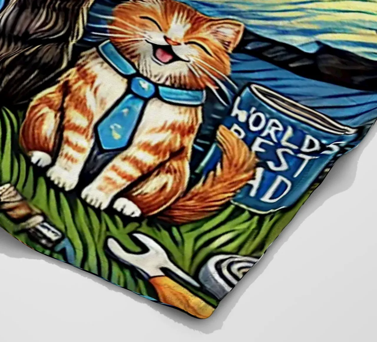 Happy Father´s Day Kitty Cat Edition coperta in pile da Vintage Van Gogh