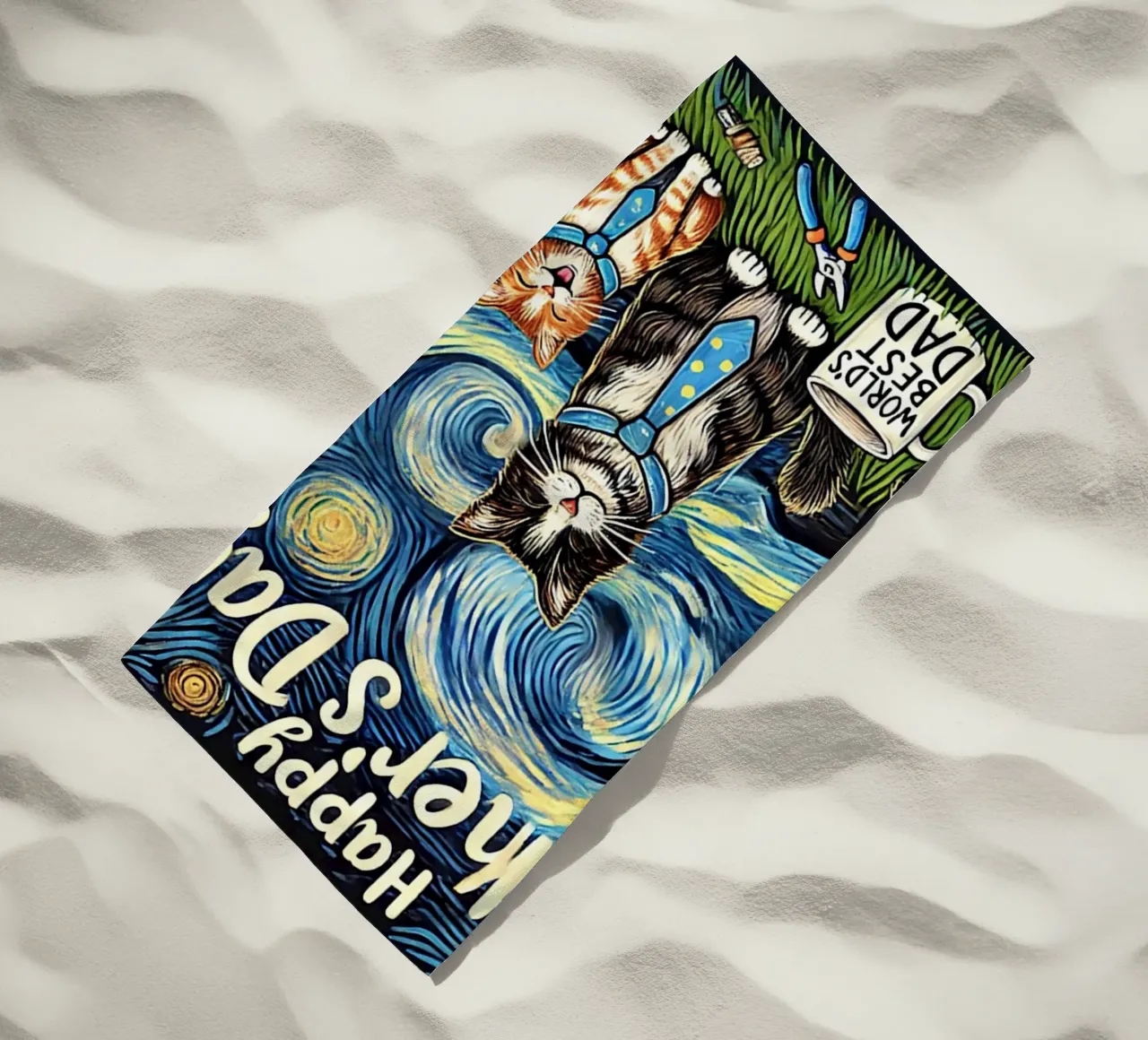 Happy Father´s Day Kitty Cat Edition telo mare da Vintage Van Gogh