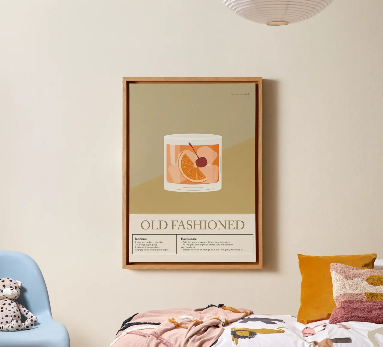 Ouderwetse cocktail canvas met Baklijst van Mildred Store