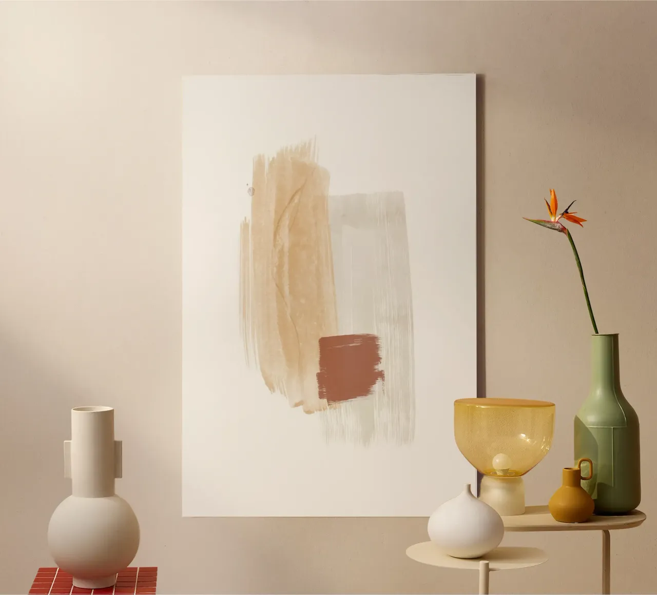 Brush strokes Earth tones 3 canvas by NouveauPrints