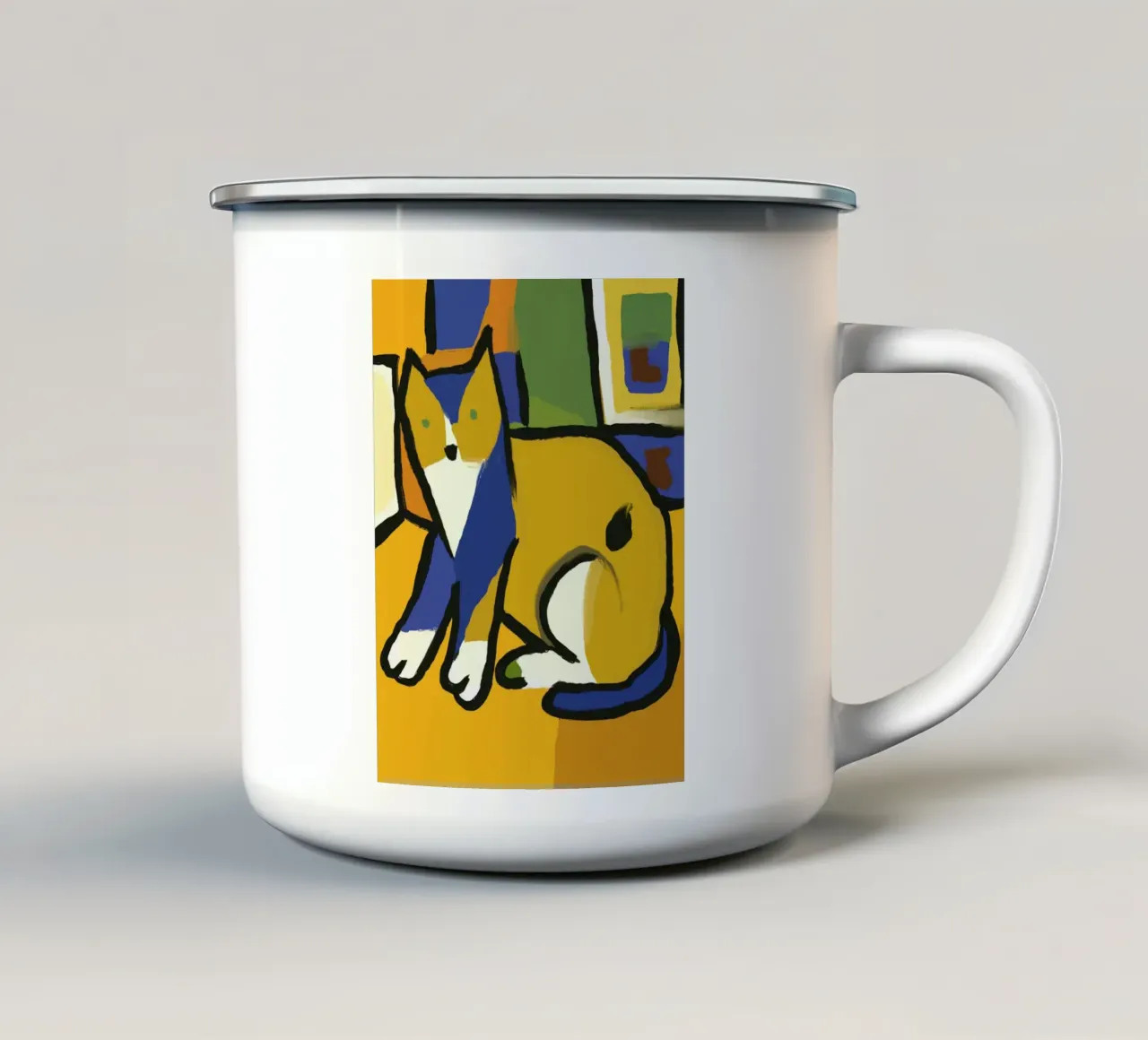 Il mio ritratto di gatto tazza in smalto da Little Dean