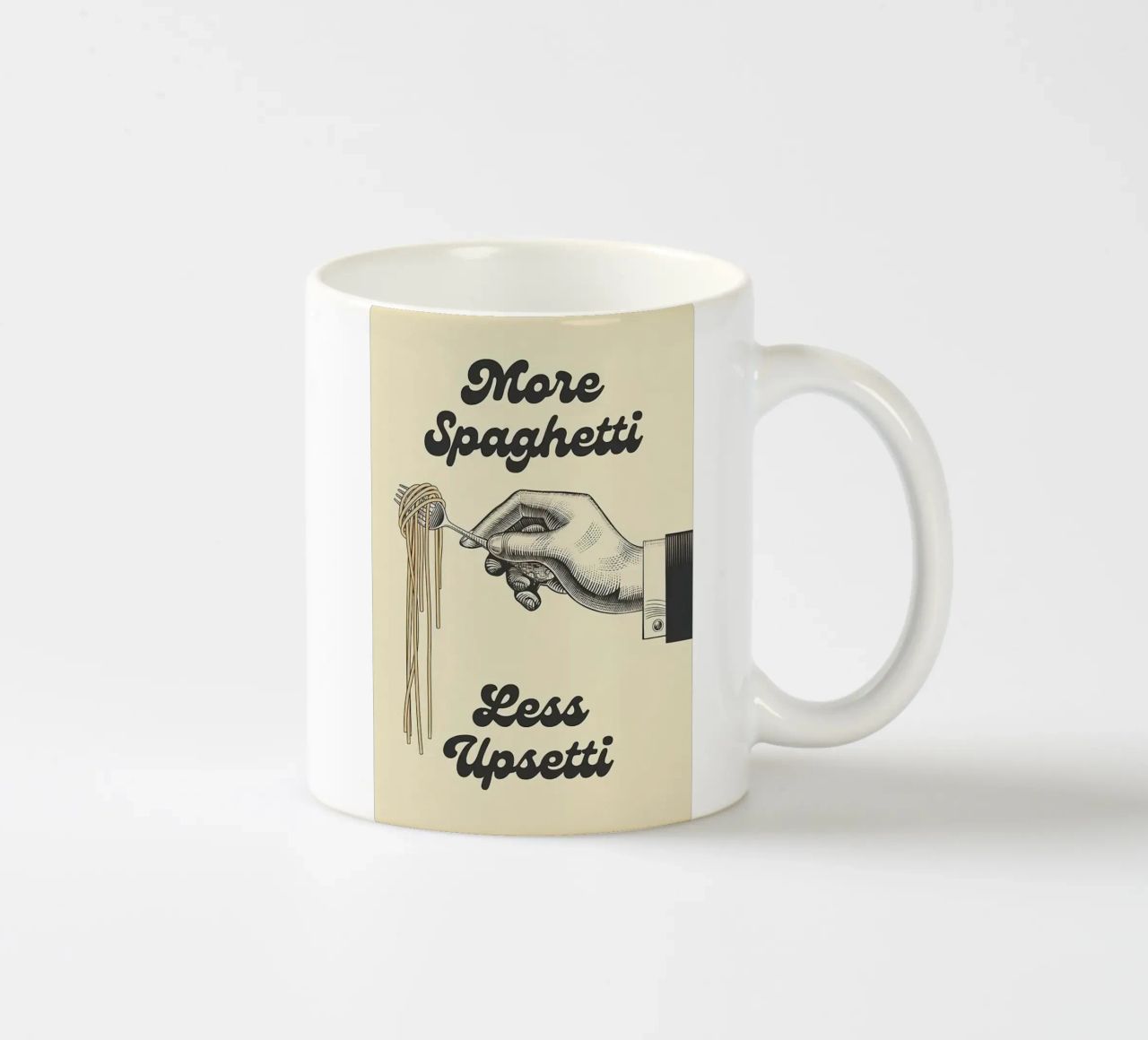 More Spaghetti Less Upsetti tazza in ceramica da Mildred Store