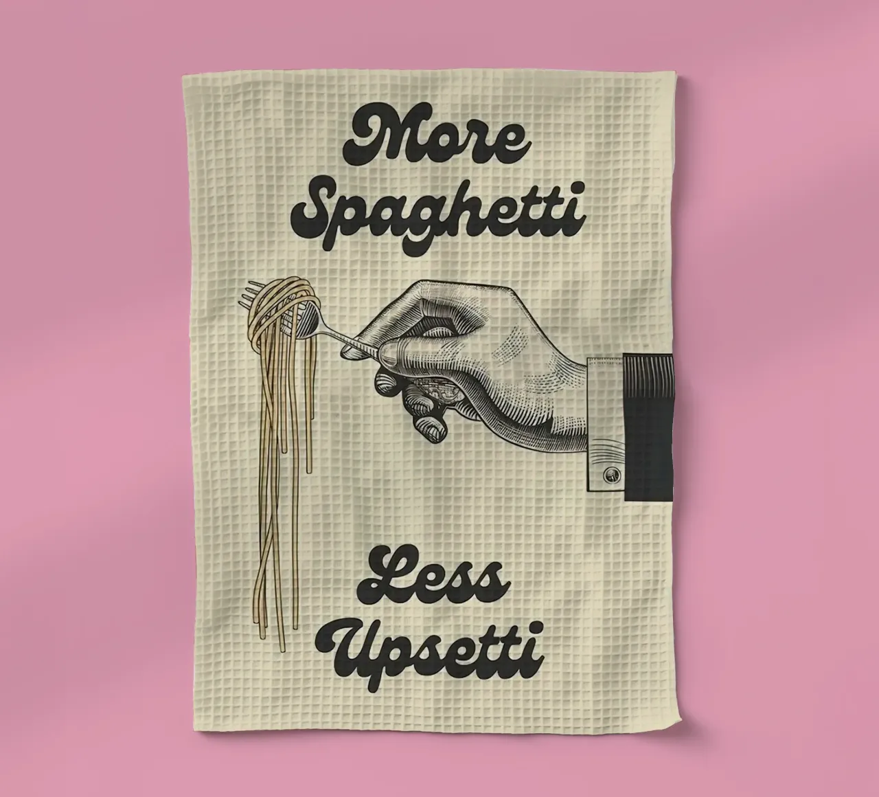 More Spaghetti Less Upsetti canovaccio da cucina da Mildred Store