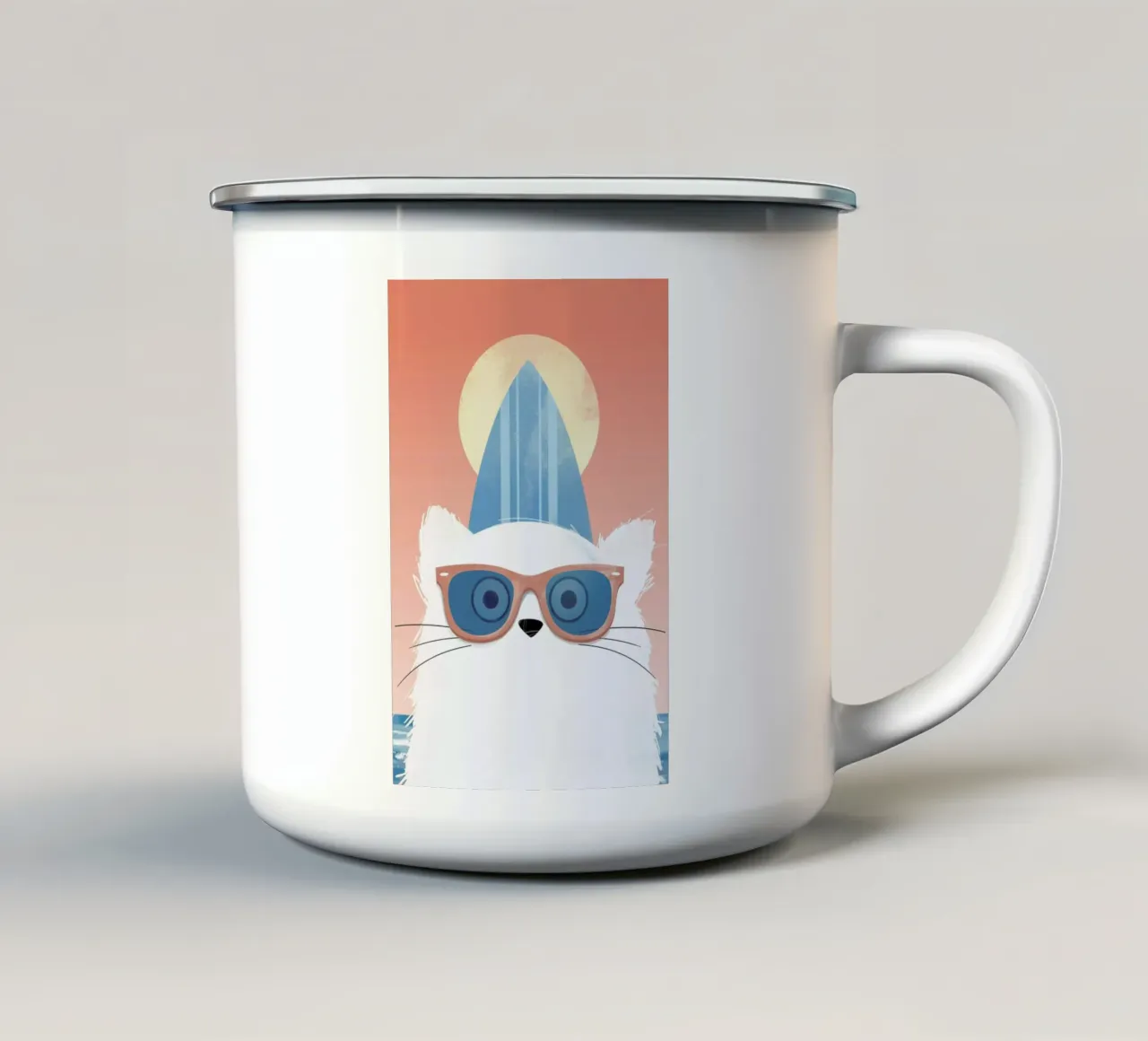 Cat Surf tazza in smalto da Doozal