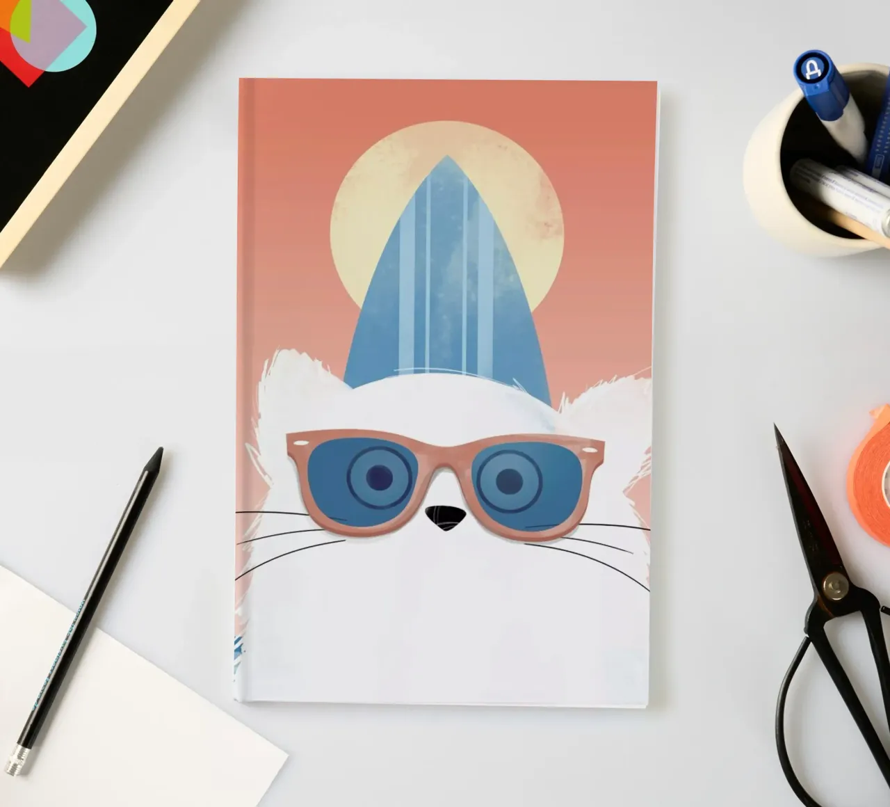 Cat Surf notebook by Doozal