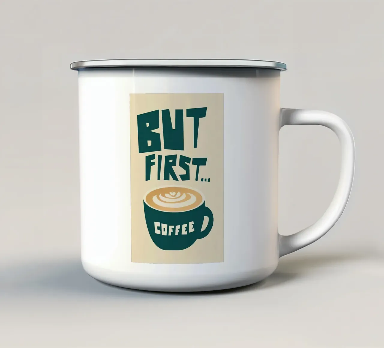 Pero primero... el café taza de esmalte de Mildred Store