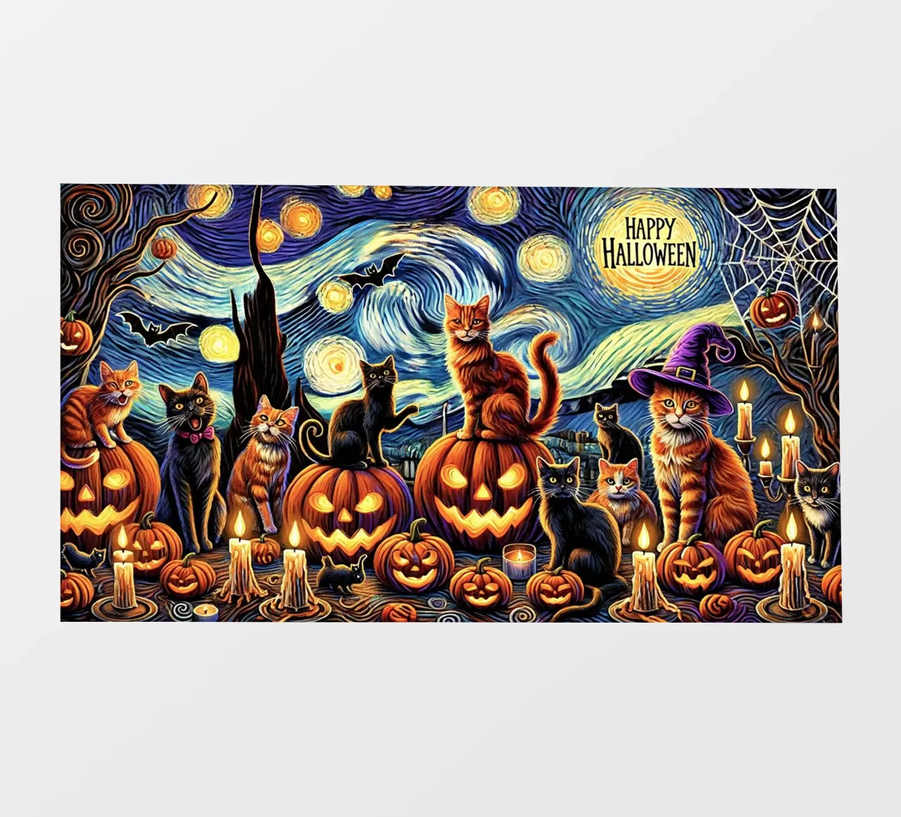 Happy Halloween Kitty Cat Edition pellicola backlit da Vintage Van Gogh