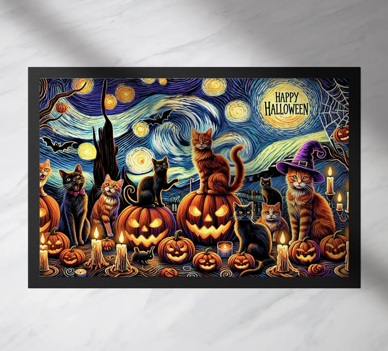 Happy Halloween Kitty Cat Edition zerbino da Vintage Van Gogh
