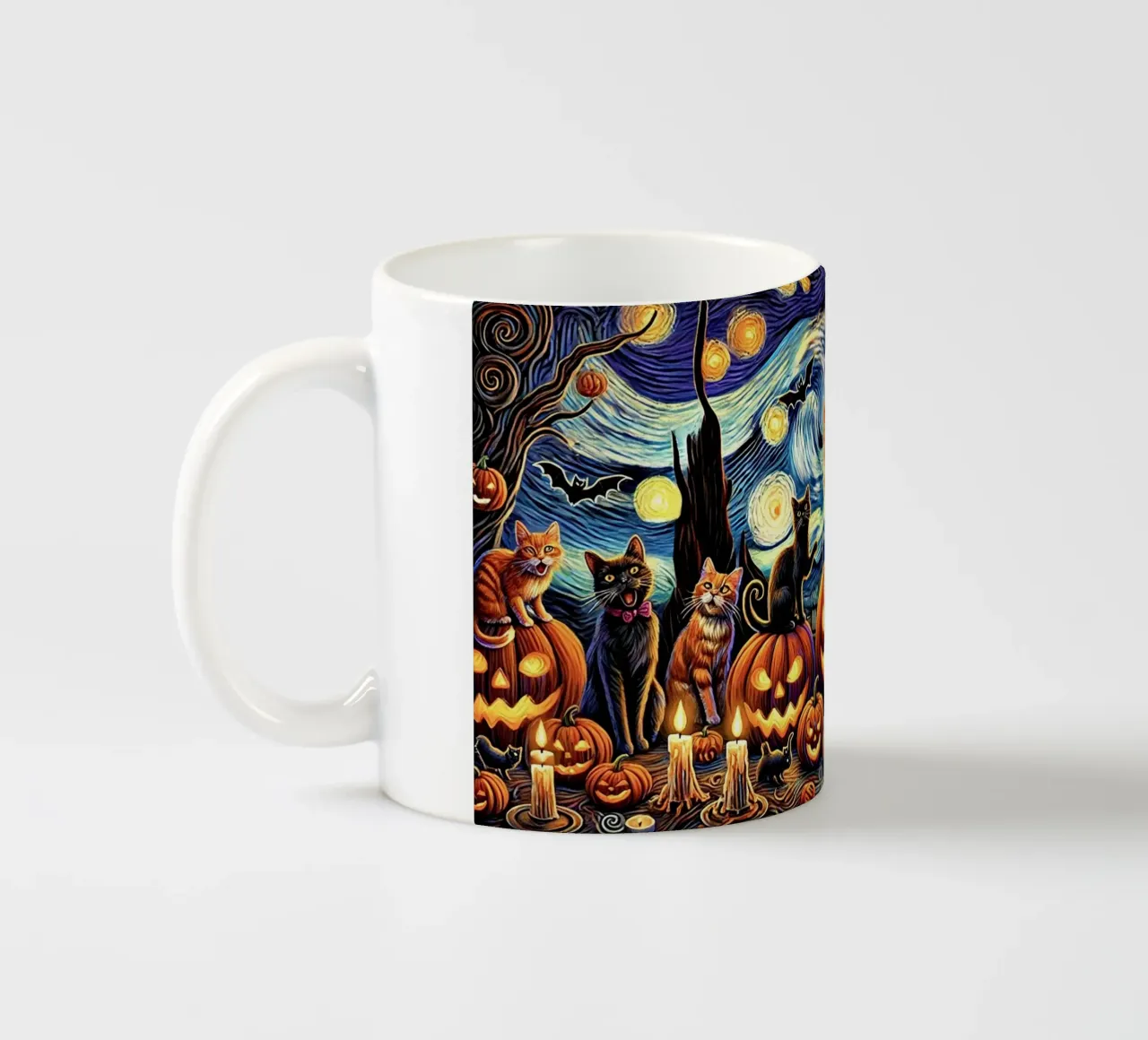 Happy Halloween Kitty Cat Edition tazza in ceramica da Vintage Van Gogh