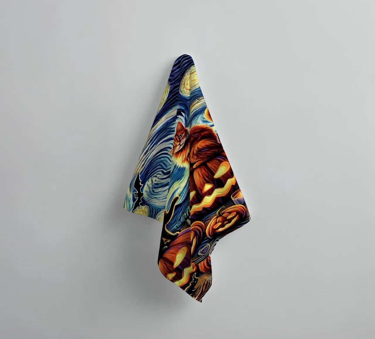 Happy Halloween Kitty Cat Edition asciugamano da bagno da Vintage Van Gogh