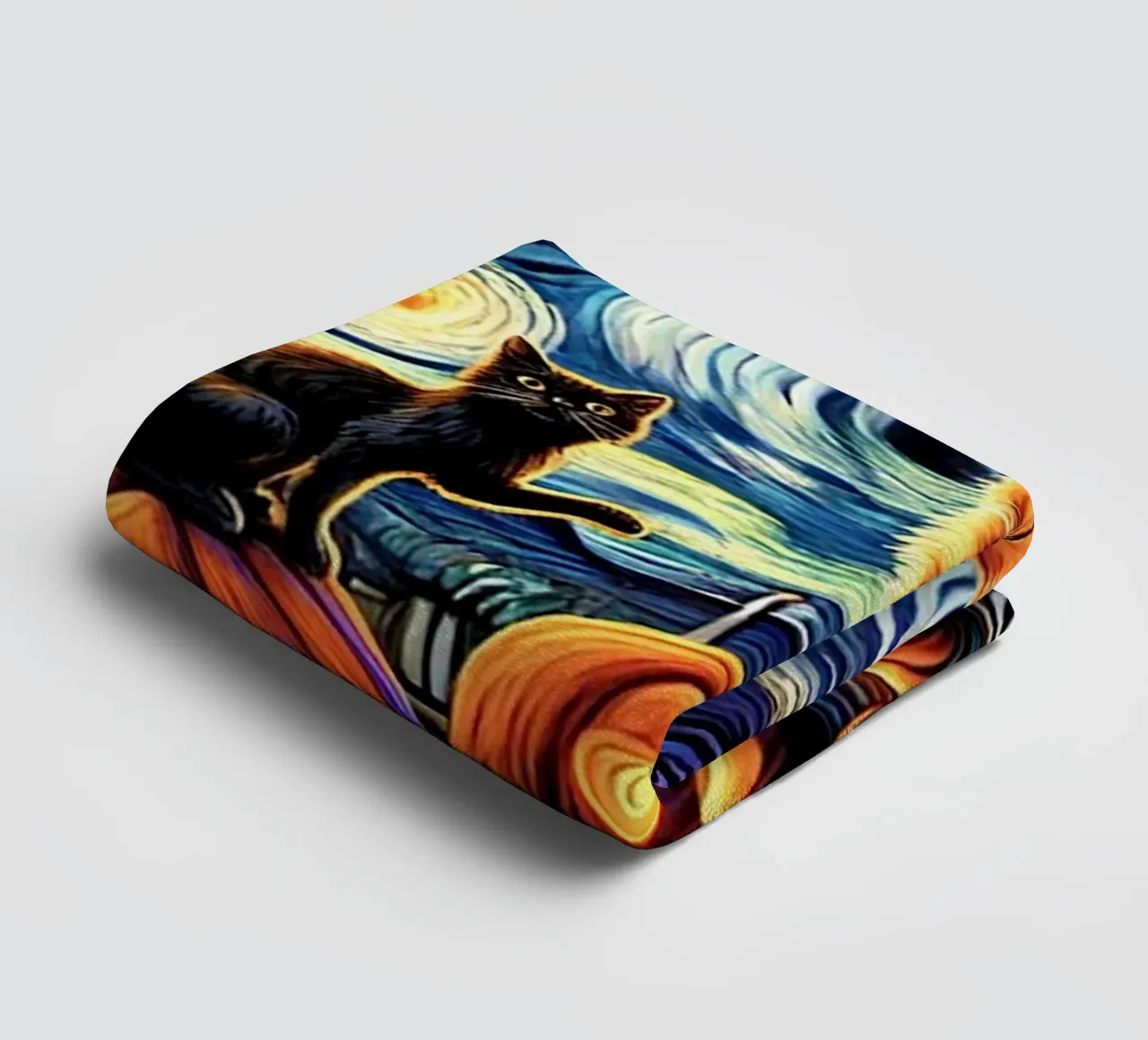 Happy Halloween Kitty Cat Edition asciugamano da bagno da Vintage Van Gogh