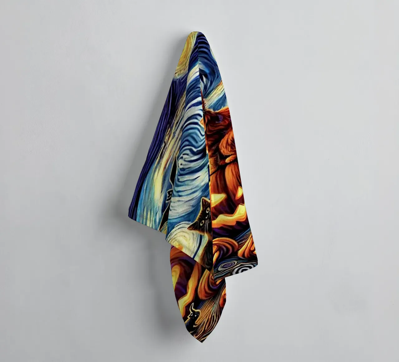 Happy Halloween Kitty Cat Edition asciugamano da bagno da Vintage Van Gogh