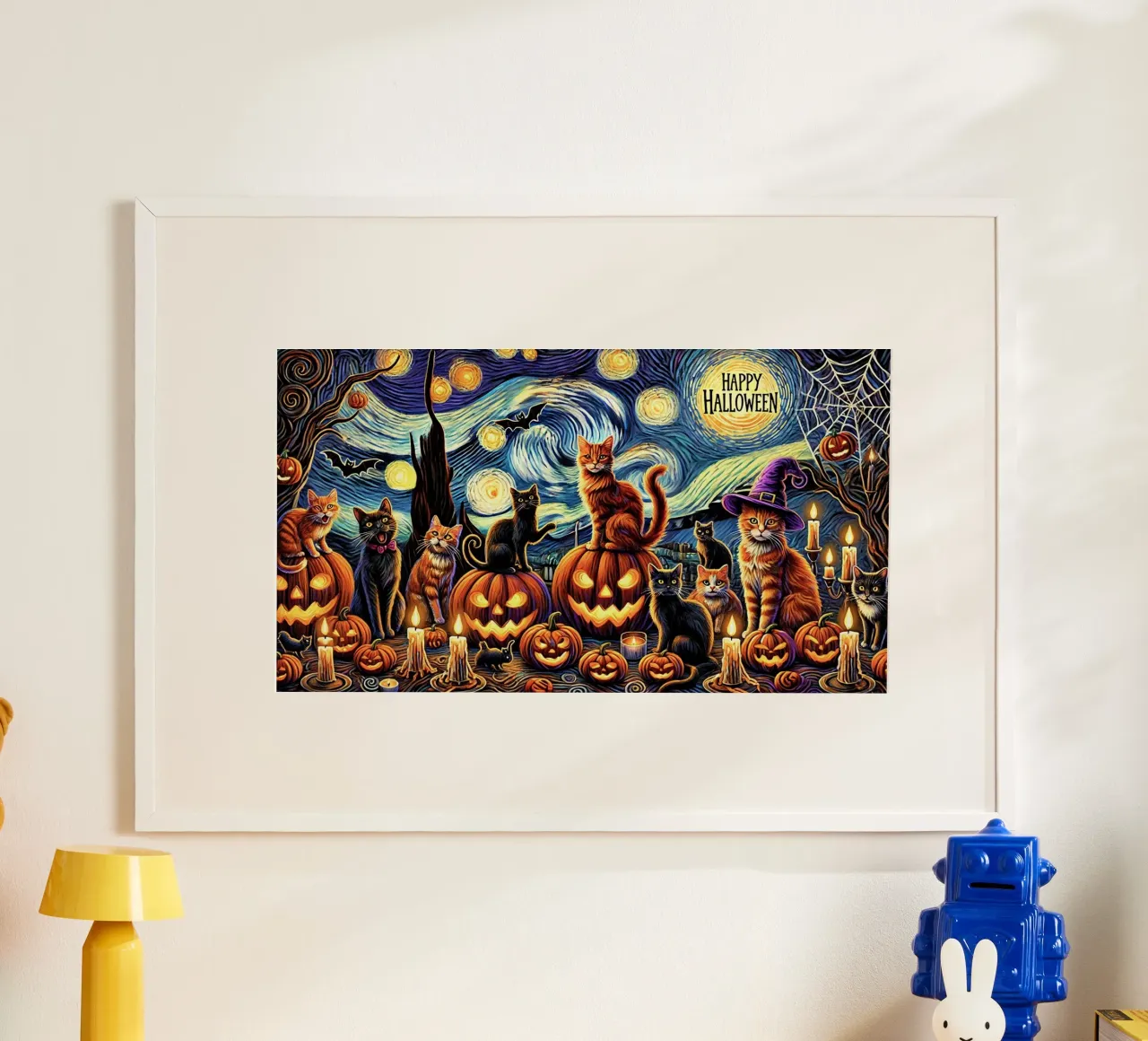 Happy Halloween Kitty Cat Edition carta hahnemühle da Vintage Van Gogh