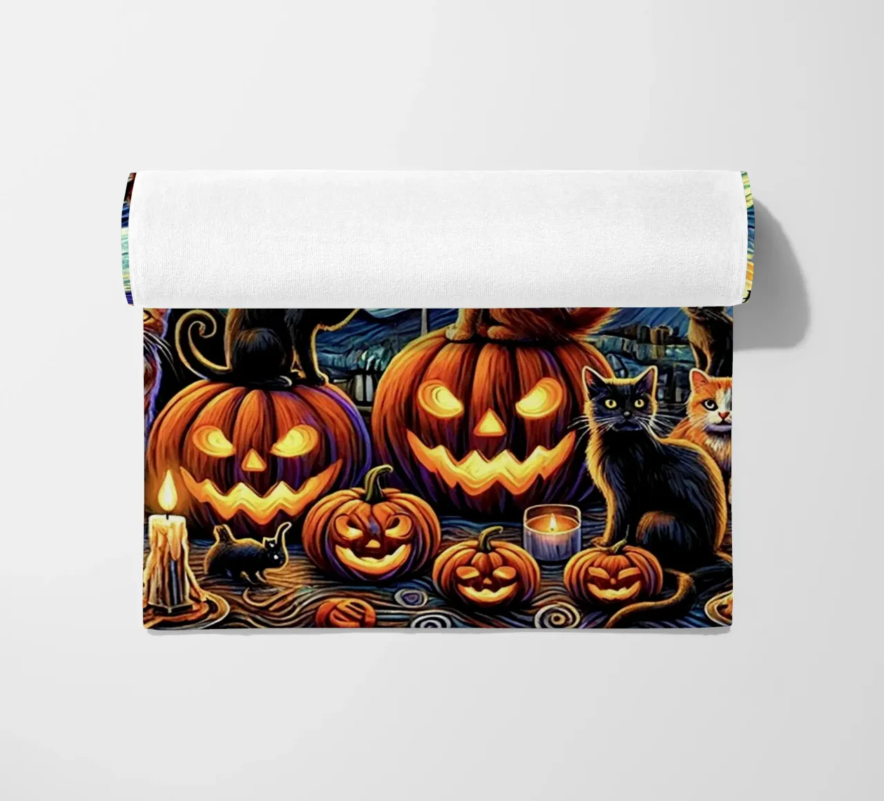 Happy Halloween Kitty Cat Edition telo mare da Vintage Van Gogh