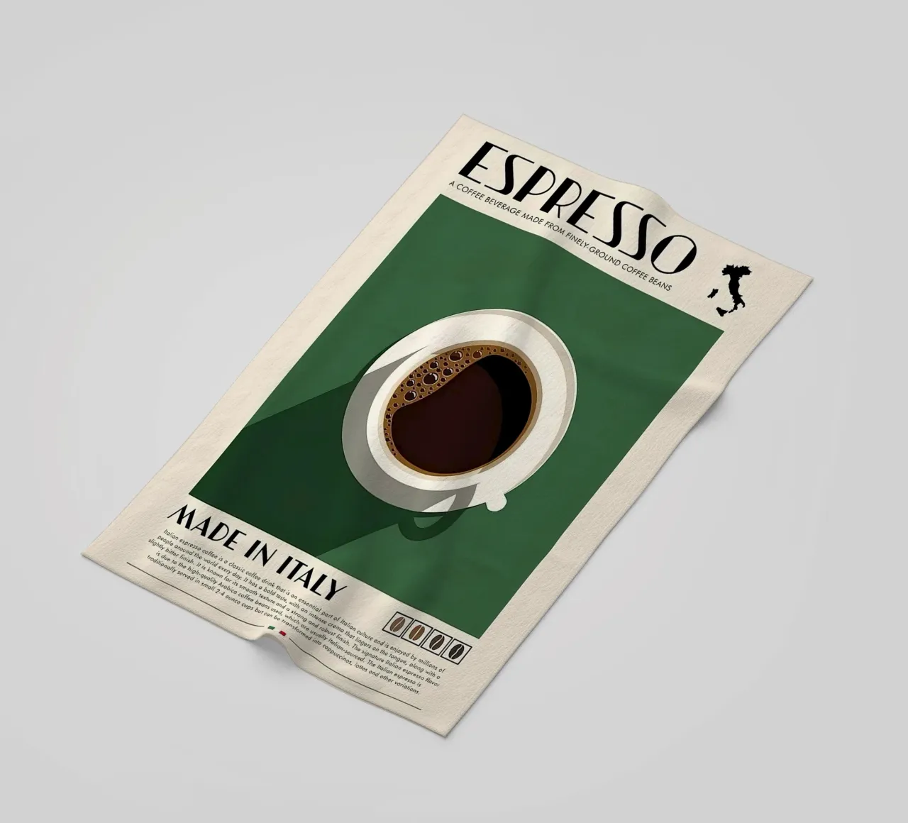 Espresso Made In Italy telo mare da Mildred Store