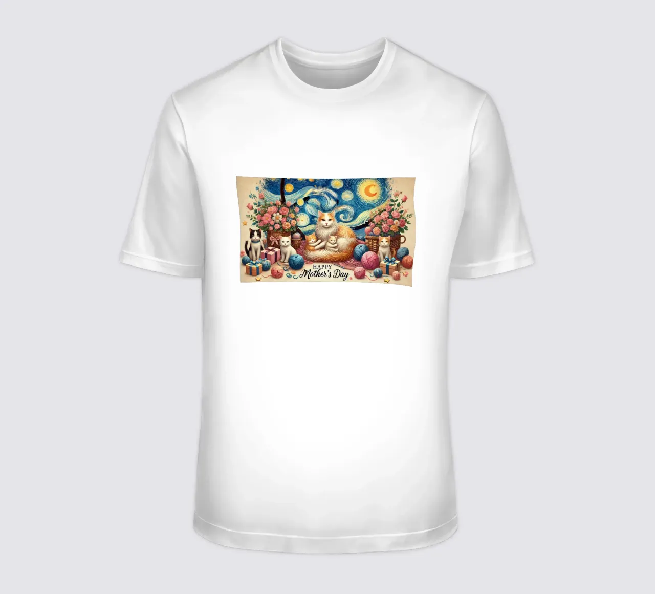 Happy Mother´s Day Kitty Cat Edition t-shirt van Vintage Van Gogh