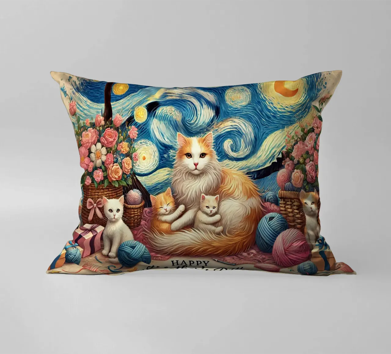 Happy Mother´s Day Kitty Cat Edition cuscino da Vintage Van Gogh