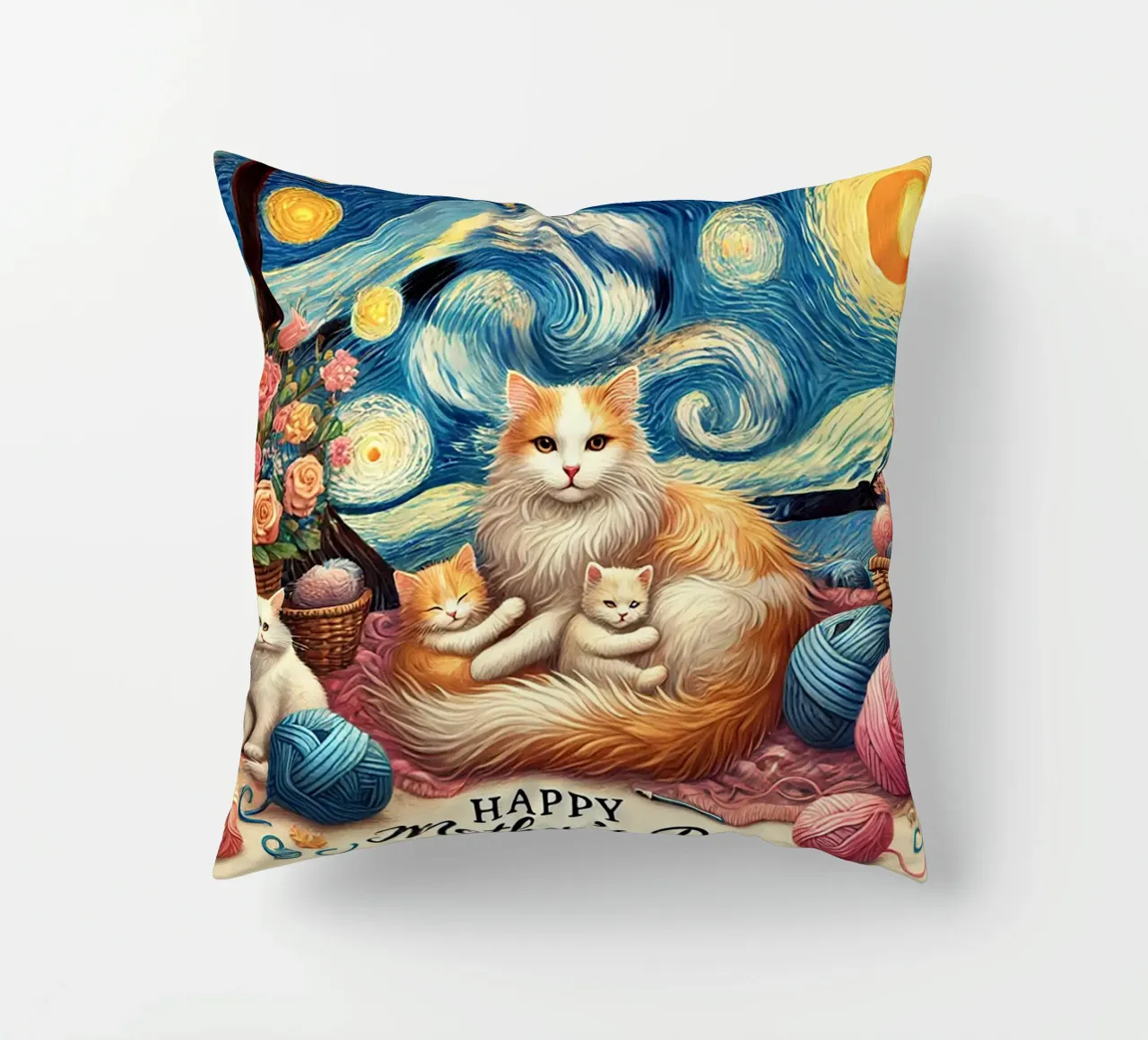 Happy Mother´s Day Kitty Cat Edition cuscino da Vintage Van Gogh